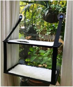 img 4 attached to 🐱 Ultimate Relaxation: Nala Window Cat Perch - Double Stack Cat Window Hammock with Large Suction and Soft Mat for Leisure Resting