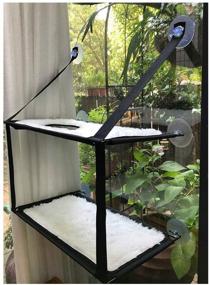 img 3 attached to 🐱 Ultimate Relaxation: Nala Window Cat Perch - Double Stack Cat Window Hammock with Large Suction and Soft Mat for Leisure Resting