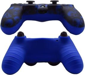 img 2 attached to 🎮 PS4 Controller Skin Set - Pandaren Anti-Slip Silicone Cover Skin + Thumb Grips (Blue Skull Pattern) for PS4/Slim/PRO Controllers