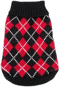 img 2 attached to KOOLTAIL Crochet Argyle Sweater 🐾 for Small Dogs, Puppies, and Cats