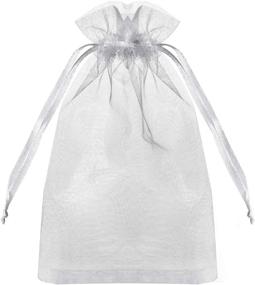 img 4 attached to 🎁 100PCS Premium Sheer Organza Bags, White Wedding Favor Bags with Drawstring, 4x6 inches Jewelry Gift Bags for Party, Jewelry, Festival, Makeup Organza Favor Bags, Net Gift Bags, Drawstring Goody Bags - Enhanced SEO