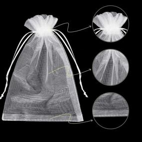img 2 attached to 🎁 100PCS Premium Sheer Organza Bags, White Wedding Favor Bags with Drawstring, 4x6 inches Jewelry Gift Bags for Party, Jewelry, Festival, Makeup Organza Favor Bags, Net Gift Bags, Drawstring Goody Bags - Enhanced SEO