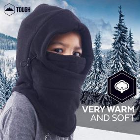 img 3 attached to Зимний ниндзя-шлем-шарф для лыж для малышей - уютная шапка для холодной погоды и согревающий шарф для юношей и девушек