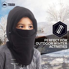 img 1 attached to Зимний ниндзя-шлем-шарф для лыж для малышей - уютная шапка для холодной погоды и согревающий шарф для юношей и девушек