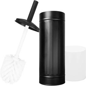 img 3 attached to 💩 Charming Compact Galvanized Black Toilet Brush & Holder Set – Rustic Farmhouse Bathroom Accessory for Black Bathroom Decor | Autumn Alley Black Bathroom Accessories