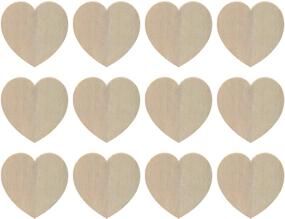 img 3 attached to 🎨 Unfinished Wood Heart Cutout Shapes for Creative Hobbies - 3.5 Inch Wide, Pack of 12, Ready to Paint or Decorate