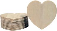 🎨 unfinished wood heart cutout shapes for creative hobbies - 3.5 inch wide, pack of 12, ready to paint or decorate logo