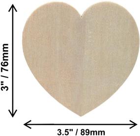 img 2 attached to 🎨 Unfinished Wood Heart Cutout Shapes for Creative Hobbies - 3.5 Inch Wide, Pack of 12, Ready to Paint or Decorate