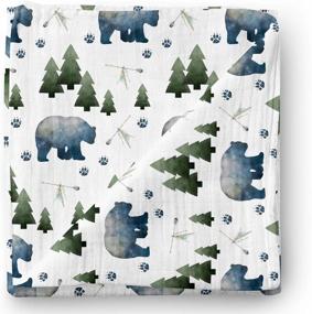 img 4 attached to 🐻 Aenne Baby Muslin Swaddle Blanket - Tribal Bear Woodland - Gender Neutral 47x47 inch - 1 Pack - Nursing Cover, Wrap - Suitable for Girls and Boys