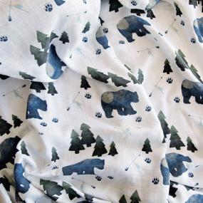 img 2 attached to 🐻 Aenne Baby Muslin Swaddle Blanket - Tribal Bear Woodland - Gender Neutral 47x47 inch - 1 Pack - Nursing Cover, Wrap - Suitable for Girls and Boys