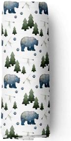 img 1 attached to 🐻 Aenne Baby Muslin Swaddle Blanket - Tribal Bear Woodland - Gender Neutral 47x47 inch - 1 Pack - Nursing Cover, Wrap - Suitable for Girls and Boys