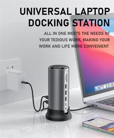 img 1 attached to 💻 Ultimate MacBook Pro Docking Station: Dual Monitor, Type C to HDMI/VGA, Ethernet, USB 3.0, SD/TF, PD 100W – Audio for MacBook Air/Dell/HP/Lenovo USB C Docking Station