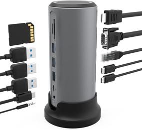 img 4 attached to 💻 Ultimate MacBook Pro Docking Station: Dual Monitor, Type C to HDMI/VGA, Ethernet, USB 3.0, SD/TF, PD 100W – Audio for MacBook Air/Dell/HP/Lenovo USB C Docking Station