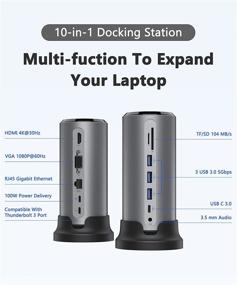 img 3 attached to 💻 Ultimate MacBook Pro Docking Station: Dual Monitor, Type C to HDMI/VGA, Ethernet, USB 3.0, SD/TF, PD 100W – Audio for MacBook Air/Dell/HP/Lenovo USB C Docking Station