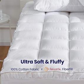 img 2 attached to 🛏️ Extra Thick Luxury Cotton Mattress Pad Quilted Pillow Top Mattress Protector Cover - Twin Size, Soft Down Alternative Cooling Mattress Topper with Deep Pocket (Fits 8-21 inch), White