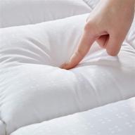 🛏️ extra thick luxury cotton mattress pad quilted pillow top mattress protector cover - twin size, soft down alternative cooling mattress topper with deep pocket (fits 8-21 inch), white logo
