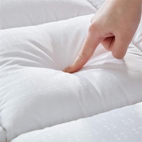 img 4 attached to 🛏️ Extra Thick Luxury Cotton Mattress Pad Quilted Pillow Top Mattress Protector Cover - Twin Size, Soft Down Alternative Cooling Mattress Topper with Deep Pocket (Fits 8-21 inch), White