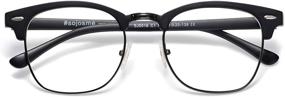 img 4 attached to 👓 SOJOS SJ5018: Retro Semi Rimless Blue Light Blocking Glasses - Half Horn Rimmed Eyeglasses for Eye Protection