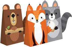 img 1 attached to 🎉 Colorful Creative Converting Wild One Woodland Paper Treat Bags, Pack of 8 - Perfect for Parties and Events