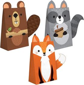 img 3 attached to 🎉 Colorful Creative Converting Wild One Woodland Paper Treat Bags, Pack of 8 - Perfect for Parties and Events