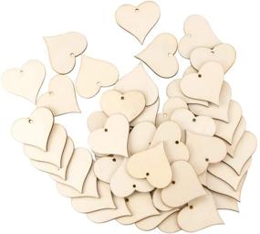 img 3 attached to 🏷️ 150-Piece Set of Blank Love Heart Shaped Wooden Name Tags, 1.85" in Size, with Hole and 10m Natural Twine - Ideal for Wedding Party, Thanksgiving DIY Projects, Card Making - Unfinished Wood Cutout Labels and Craft Pieces