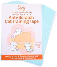 img 4 attached to 🐱 Double Sided Cat Furniture Protector Training Tape - 8 Large Scratch-Resistant Sheets for Easy Application & No Residue. Durable Couch Protectors for Furniture, Carpets & More (12x17 in)