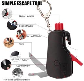 img 1 attached to 🚨 Aomago Keychain Car Emergency Escape Tool: Safety SeatBelt Cutter, Window Glass Breaker & More - 2 Pack