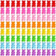 colorful resin fillers: sannix 120 pcs candy gummy bear charms for nail art, diy crafting, slime, and jewelry making logo