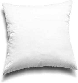 img 1 attached to 🛋️ Edow Set of 2 Lightweight Down Alternative Polyester Throw Pillow Inserts, Couch Cushion, Sham Stuffer, Machine Washable - White, 18x18