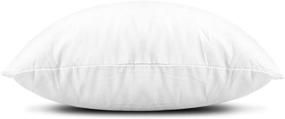 img 3 attached to 🛋️ Edow Set of 2 Lightweight Down Alternative Polyester Throw Pillow Inserts, Couch Cushion, Sham Stuffer, Machine Washable - White, 18x18