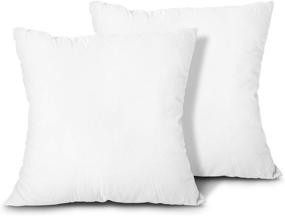 img 4 attached to 🛋️ Edow Set of 2 Lightweight Down Alternative Polyester Throw Pillow Inserts, Couch Cushion, Sham Stuffer, Machine Washable - White, 18x18