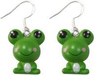 🐸 rostivo cute frog dangle earrings for women and girls - adorable animal jewelry logo