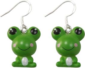 img 1 attached to 🐸 ROSTIVO Cute Frog Dangle Earrings for Women and Girls - Adorable Animal Jewelry