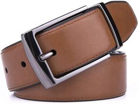 img 3 attached to Vegan Reversible Gunmetal Buckle Black Men's Accessories