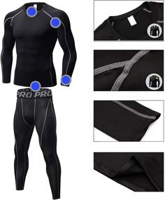 img 1 attached to LANBAOSI Sleeve Compression Shirts Pants Men's Clothing for Active