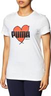 puma womens heart white large sports & fitness logo