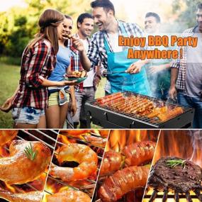 img 2 attached to 🔥 DAKEUS Portable Charcoal Grill BBQ - Folding Stainless Steel Tabletop Barbecue Smoker for Picnic, Garden, Terrace, Camping, and Travel