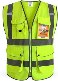 img 4 attached to 👷 High-Visibility HPHST Reflective Construction Vest with Multiple Pockets