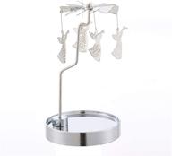 🎠 holibanna rotating candlestick christmas carousel: snowflake gold tea light holder - mesmerizing christmas decor! logo