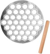 37-hole etsamor stainless steel pelmeni ravioli maker dumplings mold with rolling pin set - ideal for empanada press, handmade dumpling pelmenitsa, cavatelli, and pierogi press logo