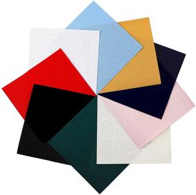 img 4 attached to 🧵 Set of 20 Craft Fabric Pieces for DIY Cross Stitch Art - 14ct Cross Stitch Cloth, 5.9 x 5.9 Inch Embroidery Fabric - 10 Color Options