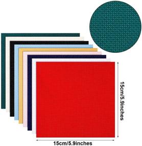 img 3 attached to 🧵 Set of 20 Craft Fabric Pieces for DIY Cross Stitch Art - 14ct Cross Stitch Cloth, 5.9 x 5.9 Inch Embroidery Fabric - 10 Color Options