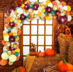 img 4 attached to BONROPIN189PCS Thanksgiving Balloons Kit，Maple Decorations