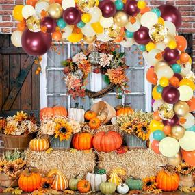 img 1 attached to BONROPIN189PCS Thanksgiving Balloons Kit，Maple Decorations