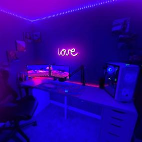 img 1 attached to 💖 Lumoonosity Neon Love Sign, USB Powered Pink Love Light Led Neon Signs with On/Off Switch, Love Led Sign for Wall Decor, Aesthetic Hanging Love Signs, LED Love Neon Light for Bedroom, Game Room Setup