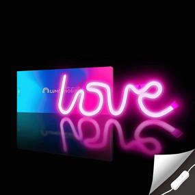 img 2 attached to 💖 Lumoonosity Neon Love Sign, USB Powered Pink Love Light Led Neon Signs with On/Off Switch, Love Led Sign for Wall Decor, Aesthetic Hanging Love Signs, LED Love Neon Light for Bedroom, Game Room Setup