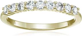 img 4 attached to Vir Jewels 0.50 Carat Total Weight (cttw) 14K Yellow Gold Diamond Wedding Band - 9 Round Stones in Prong Setting