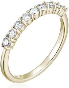 img 2 attached to Vir Jewels 0.50 Carat Total Weight (cttw) 14K Yellow Gold Diamond Wedding Band - 9 Round Stones in Prong Setting