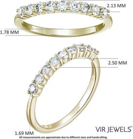 img 1 attached to Vir Jewels 0.50 Carat Total Weight (cttw) 14K Yellow Gold Diamond Wedding Band - 9 Round Stones in Prong Setting