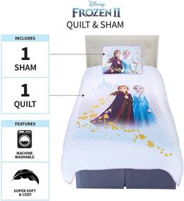 img 3 attached to 🛏️ Frozen 2 Microfiber Pillow Sham and Quilt Set for Kids by Franco NS2188 - Super Soft Bedding for Twin/Full Size - 72"x86